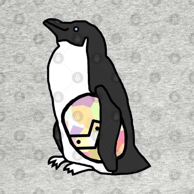 Penguin Holding Easter Egg by ellenhenryart